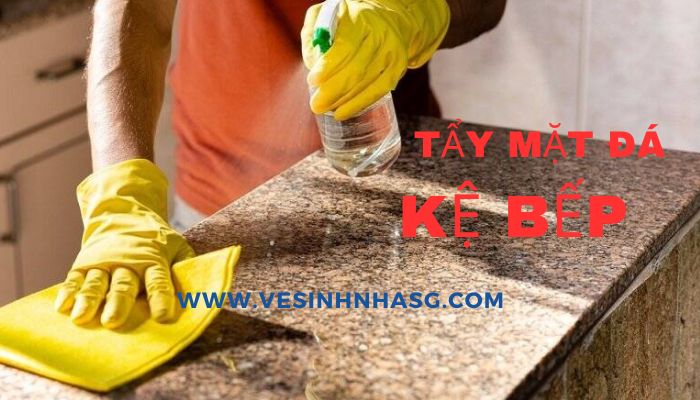Cách tẩy ố trên sàn gạch. Tẩy mặt đá kệ bếp