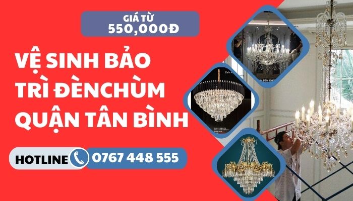 Vệ sinh đèn chùm quận tân bình